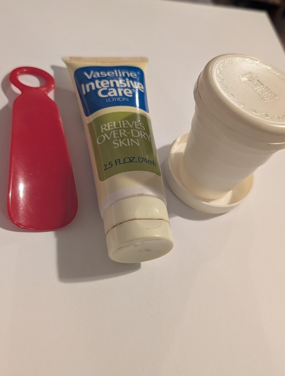 Vintage Lot Of Personal Care Items Vaseline, Collapsible Cup & Shoehorn
